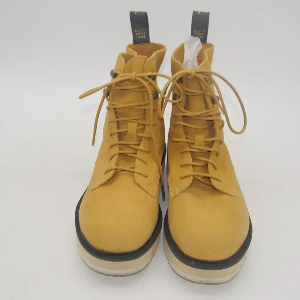 NEW Sorel Women's 6.5  Hi Line Lace  Boots Shoes Brown Geo Yellow Tried On